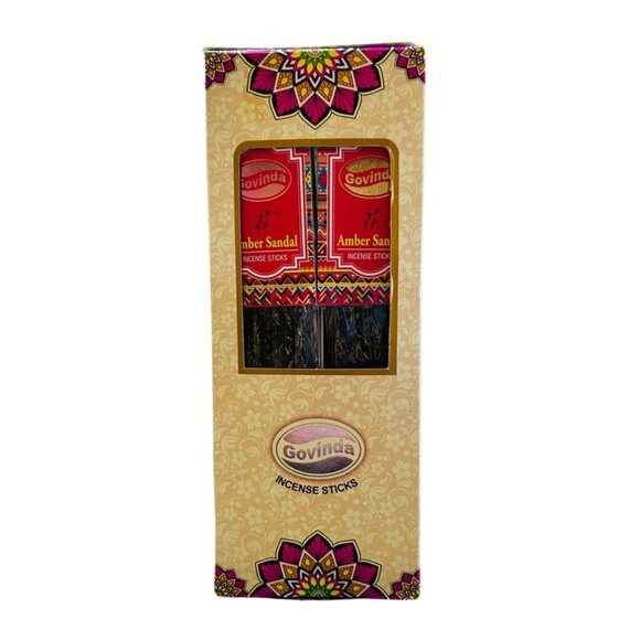 Govinda Amber Sandal Incense Sticks - Aromatherapy & Meditation - 6 Pack Box - Picture 2 of 2